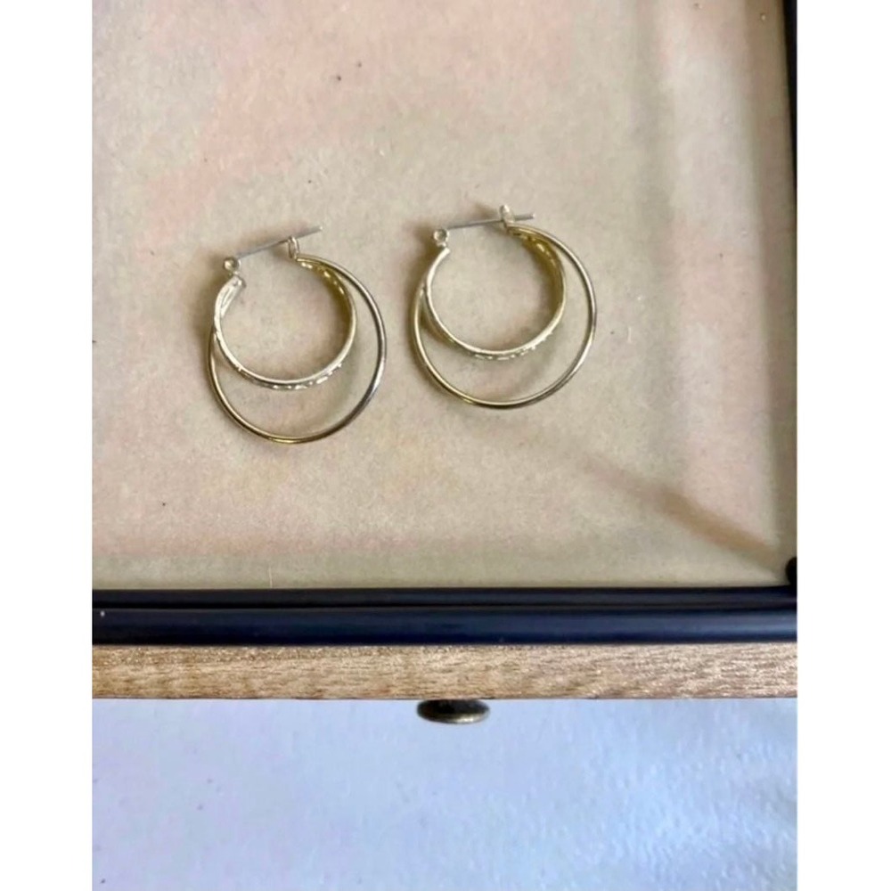 Retro Silver Double Hoop Earrings